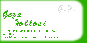 geza hollosi business card